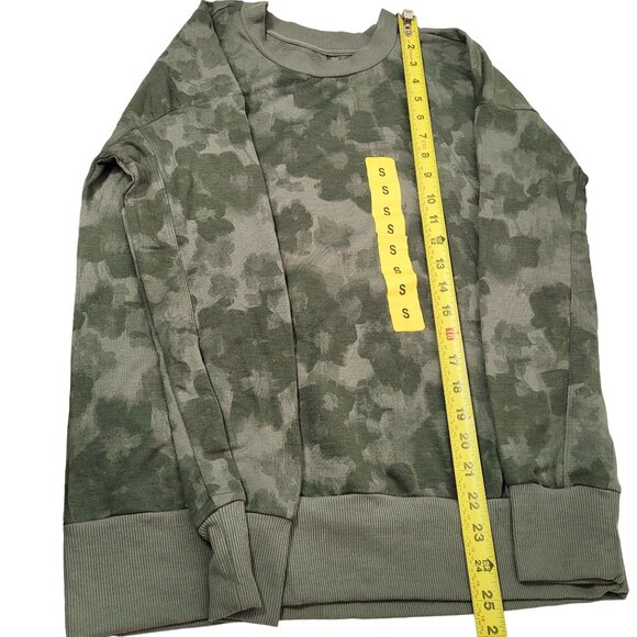 Mondetta Women's Camouflage Print Crewneck Long Sleeve Sweatshirt Green Olive S - Picture 10 of 10